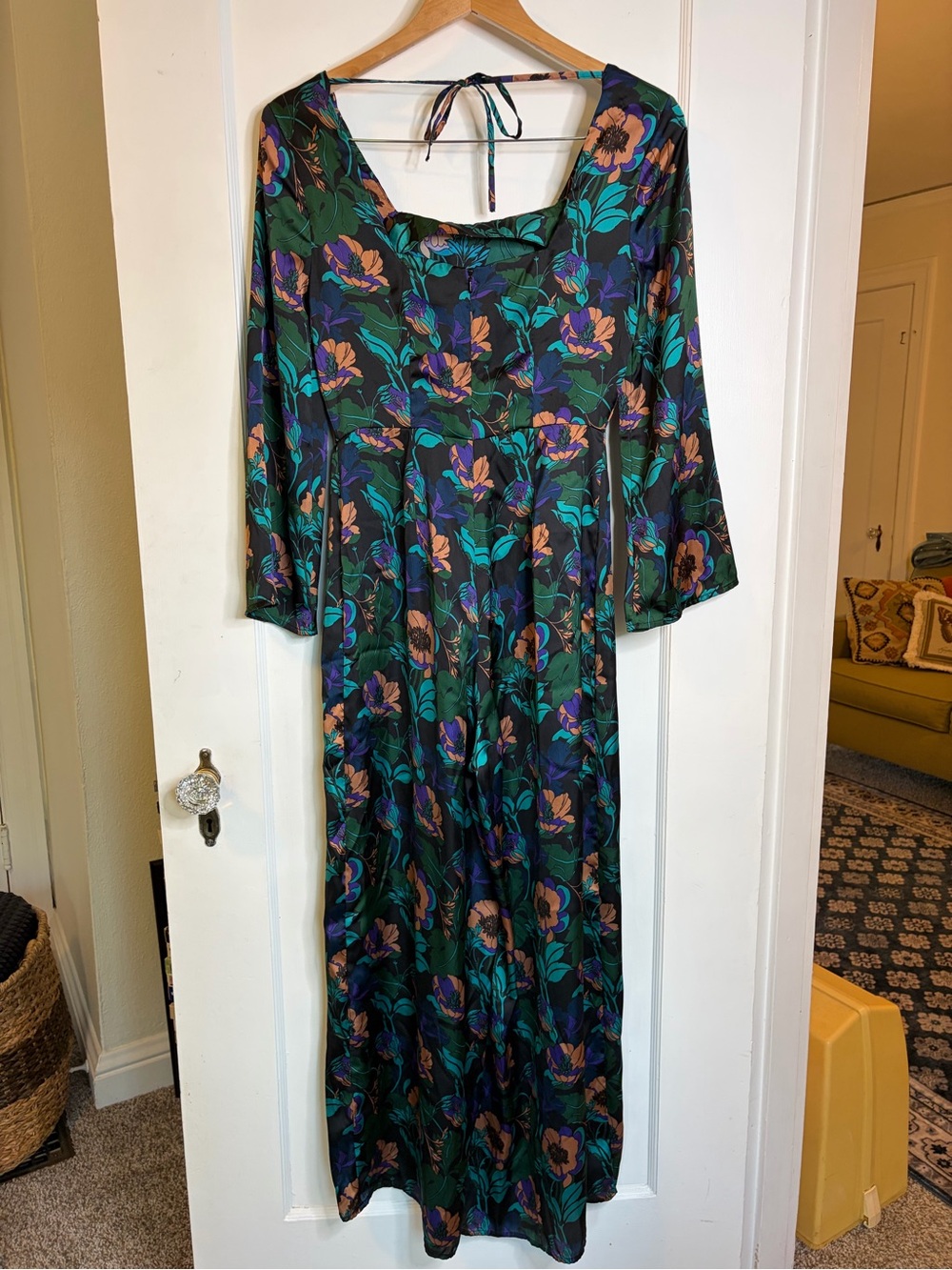 TOPSHOP Women’s Floral Jumpsuit in Green and Teal (small)